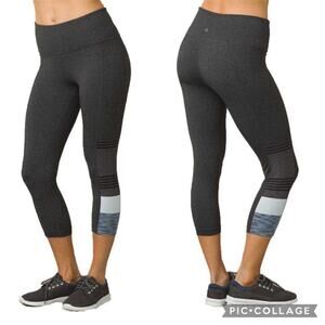 Prana Gray Leggings with Black and White Accents